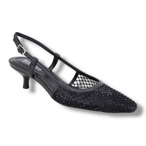 Kenneth Cole Reaction Maggie Mesh Black Sequins Women's 7M Pump